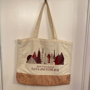 Epcot International Food & Wine Festival 2019 Tote Bag - Cream and Brown